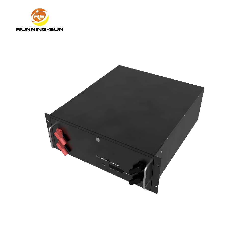 Bateria de armazenamento de energia solar LiFePO4 de 9,6 kWh para montagem em rack, pacote de fosfato de ferro e lítio, 48 V, 200 Ah, com segurança